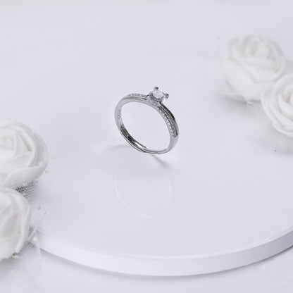 Silver Zircon Vintage Ring Set
