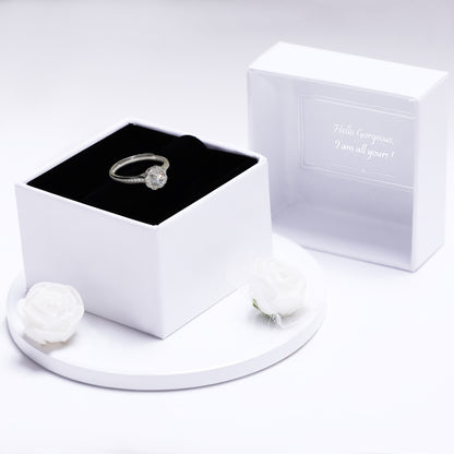 Silver Zircon Flower Blossom Set