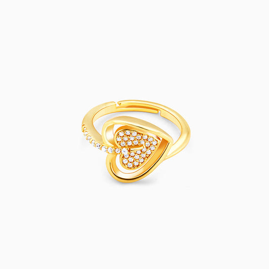 Golden Falling For Your Heart Ring