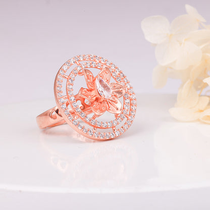 Rose Gold Concentric Circle Sunflower Ring