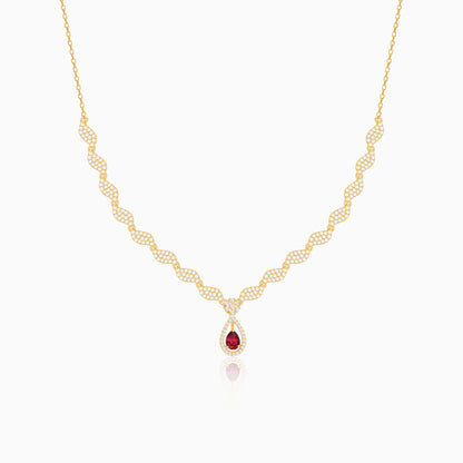 Golden Cherry Pink Necklace