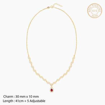 Golden Cherry Pink Necklace