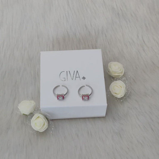 Silver Pop Pink Symmetry Toe Ring